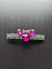 Load image into Gallery viewer, Pink Crystal Mouse Ears Barrette Set for Little Girls, Rhinestone Barrettes for Her,
