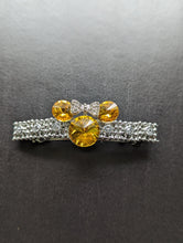 Load image into Gallery viewer, Yellow Mouse Ears Barrette Set for Little Girls, Children Rhinestone Hair Accessories
