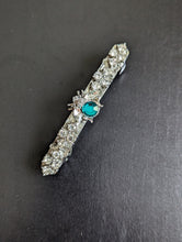 Load image into Gallery viewer, Silver Emerald Bumble Bee Barrette
