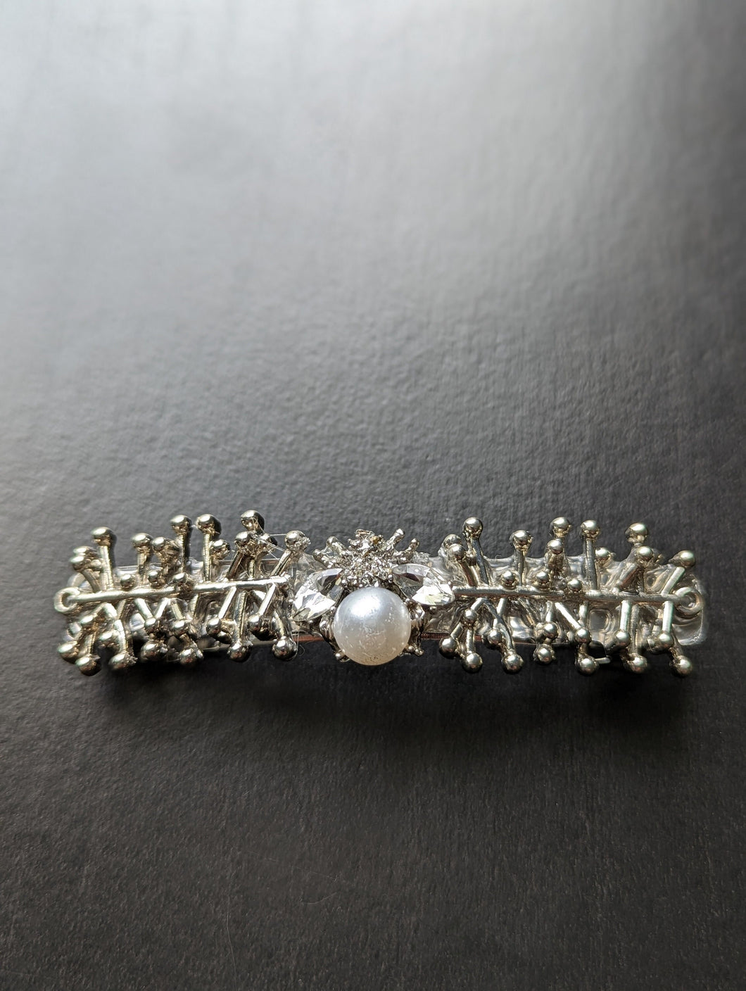 Silver Hair Barrette, Silver Bumble Bee Barrette