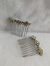 Load image into Gallery viewer, Silver &amp; Gold Crystal Hair  Combs Set for Any Occasion
