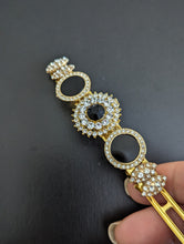 Load image into Gallery viewer, Vintage Style Black and Crystal Rhinestone Barrette, Elegant Rhinestone Barrettes for Women
