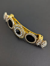 Load image into Gallery viewer, Vintage Style Black and Crystal Rhinestone Barrette, Elegant Rhinestone Barrettes for Women
