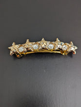 Load image into Gallery viewer, Sparkling Gold- Tone Starfish Barrettes, Elegant Gold Hair Accessories, Hair Jewelry for Her, Rhinestone Barrettes
