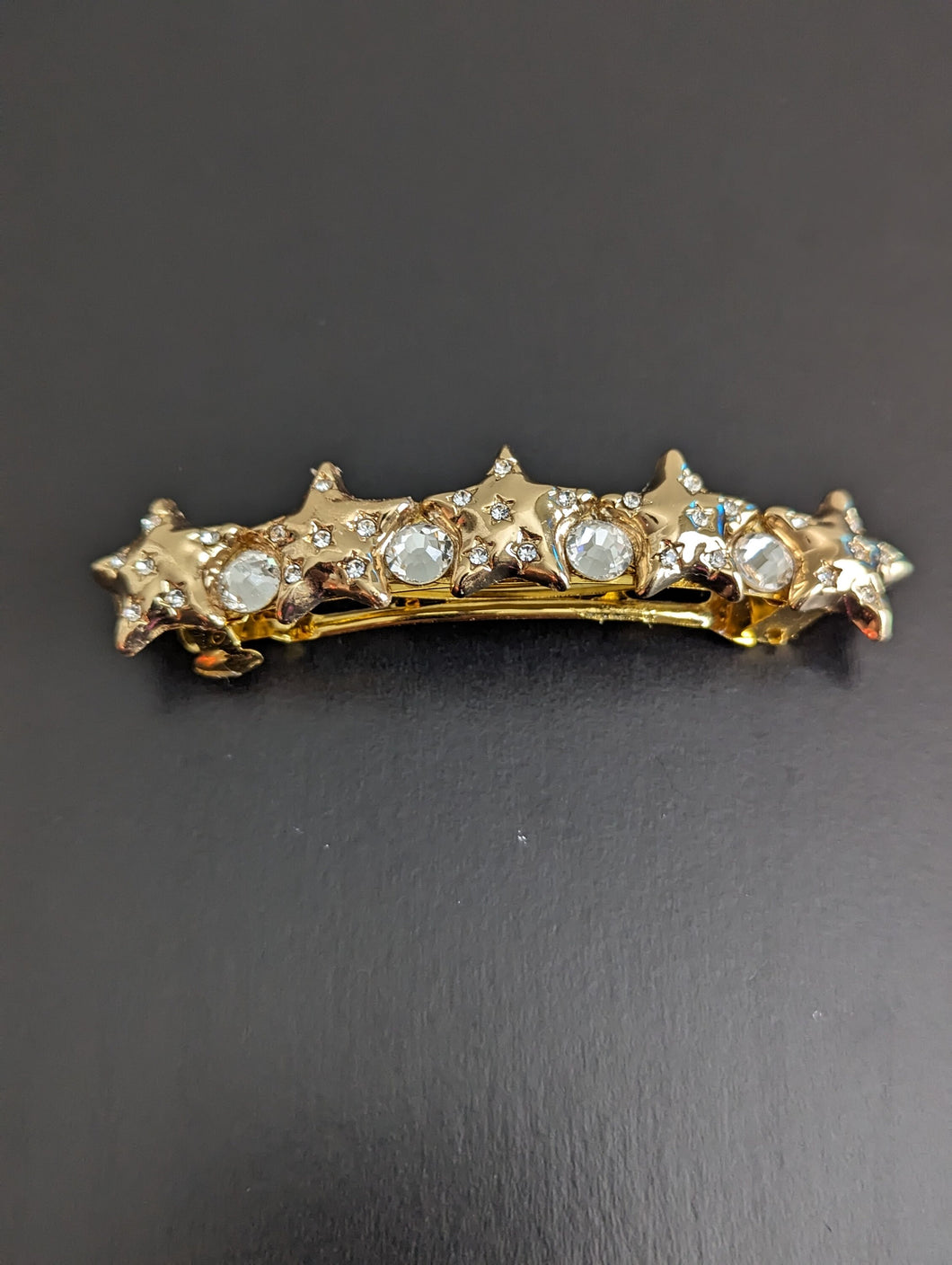 Sparkling Gold- Tone Starfish Barrettes, Elegant Gold Hair Accessories, Hair Jewelry for Her, Rhinestone Barrettes