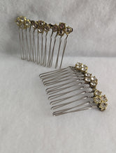 Load image into Gallery viewer, Silver &amp; Gold Crystal Hair  Combs Set for Any Occasion
