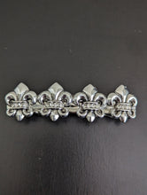 Load image into Gallery viewer, Silver Polished Fleur-de-lis Hair Barrette,  New Orleans Saints Fan Hair Clips
