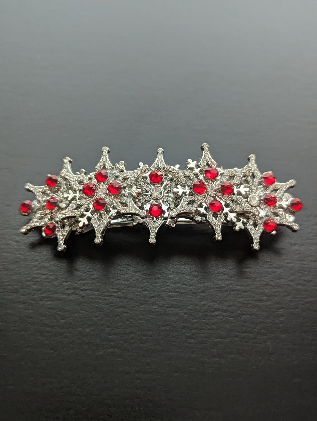 Silver Snowflake Barrettes for Her, Holiday Barrettes, Winter Barrettes, Snowflake Hair Accessories