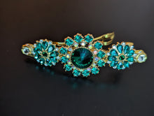 Load image into Gallery viewer, Elegant Emerald Gemstone Hair Barrette for Women, Formal Hair Barrette, Green Hair Accessories
