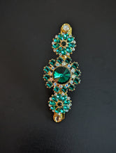 Load image into Gallery viewer, Elegant Emerald Gemstone Hair Barrette for Women, Formal Hair Barrette, Green Hair Accessories

