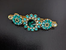 Load image into Gallery viewer, Elegant Emerald Gemstone Hair Barrette for Women, Formal Hair Barrette, Green Hair Accessories
