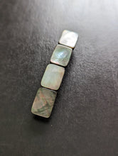 Load image into Gallery viewer, Gray Nature Shell Barrette, Gray Rectangular Mother Of Pearl Shell Hair Clips, Gray shell Hair Accessories
