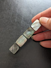 Load image into Gallery viewer, Gray Nature Shell Barrette, Gray Rectangular Mother Of Pearl Shell Hair Clips, Gray shell Hair Accessories
