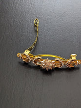 Load image into Gallery viewer, Nautica Anchors Barrette, Clear Rhinestone Barrette, Clear &amp; Gold Clips, Clips for Her,

