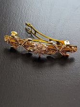 Load image into Gallery viewer, Nautica Anchors Barrette, Clear Rhinestone Barrette, Clear &amp; Gold Clips, Clips for Her,
