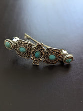 Load image into Gallery viewer, Turquoise Hair Barrettes, Boho Turquoise Hair Barrettes, Western Hair Clips, Cowgirl Hair Clips, Tribal Decorative Women Barrettes,
