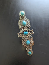 Load image into Gallery viewer, Turquoise Hair Barrettes, Boho Turquoise Hair Barrettes, Western Hair Clips, Cowgirl Hair Clips, Tribal Decorative Women Barrettes,
