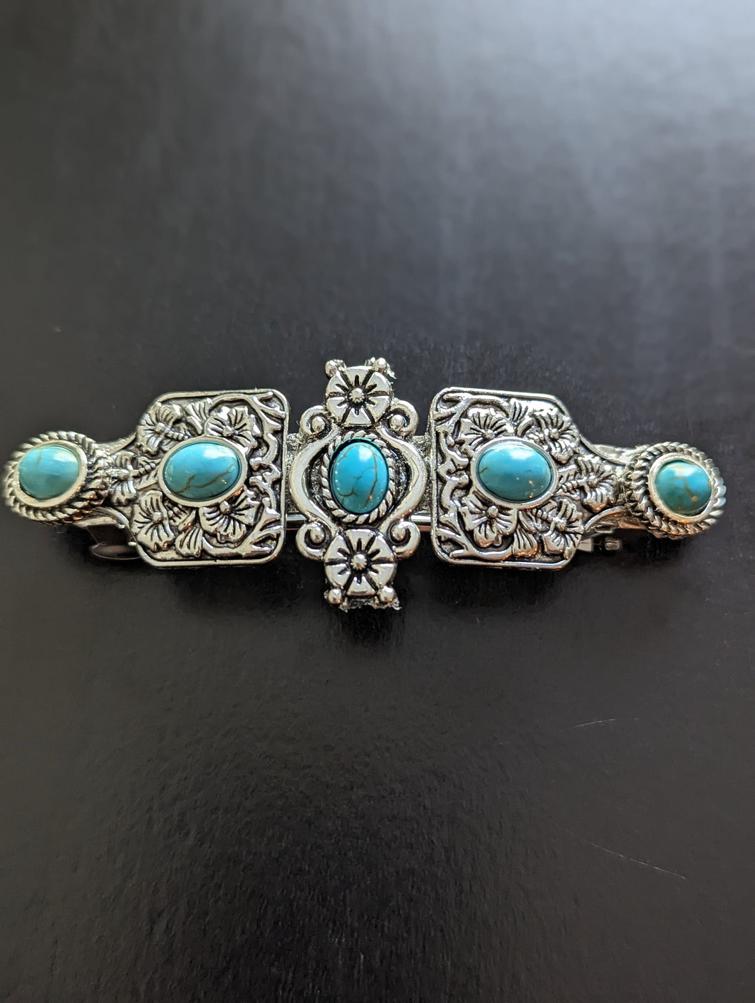 Turquoise Hair Barrettes, Boho Turquoise Hair Barrettes, Western Hair Clips, Cowgirl Hair Clips, Tribal Decorative Women Barrettes,