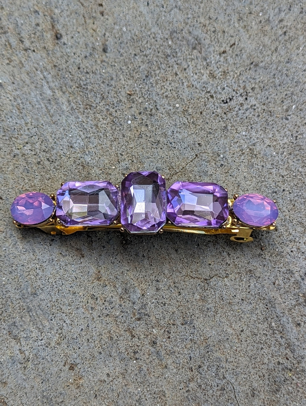 Lilac Rhinestone Hair Barrette, Light Purple Hair Clip