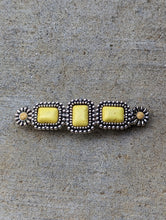 Load image into Gallery viewer, Yellow Hair Barrettes, Boho Hair Barrettes, Southwestern Hair Clips, Cowgirl Hair Clips,
