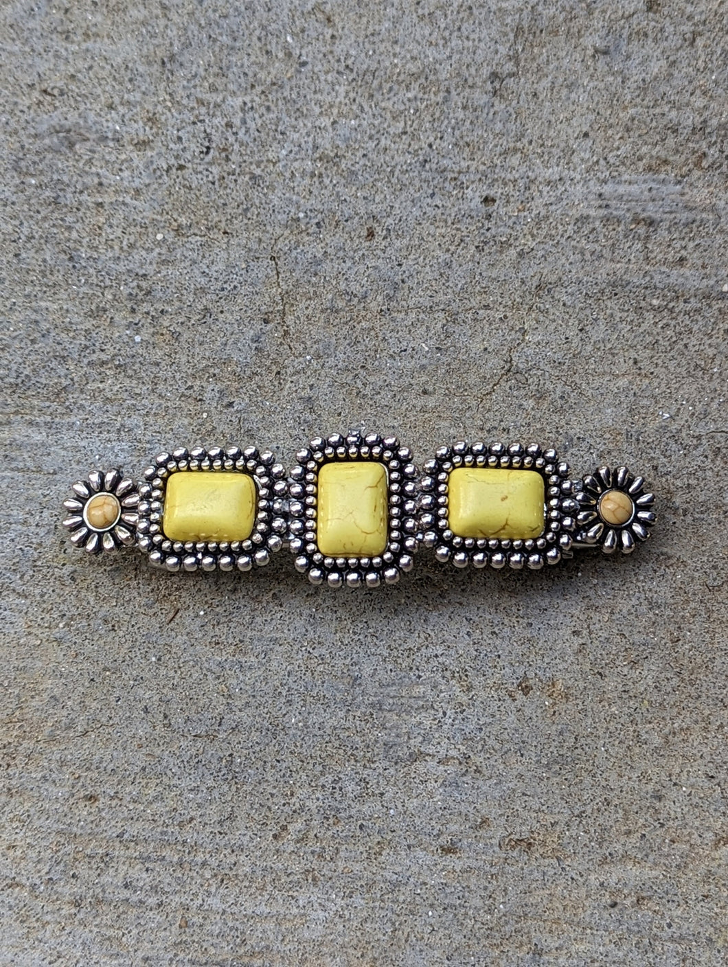 Yellow Hair Barrettes, Boho Hair Barrettes, Southwestern Hair Clips, Cowgirl Hair Clips,