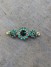 Load image into Gallery viewer, Elegant Emerald Gemstone Hair Barrette for Women, Formal Hair Barrette, Green Hair Accessories
