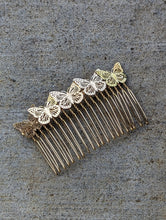Load image into Gallery viewer, Gold Tone Butterflies Hair Comb, Large  Bridal Wedding Combs,
