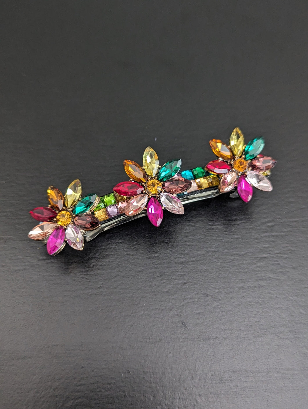 Multicolor Flower Barrettes for Her, Colorful Hair Clips