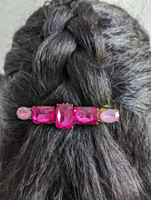 Load image into Gallery viewer, Hot Pink Rhinestone Hair  Barrette, Pink Hair Clips for Women
