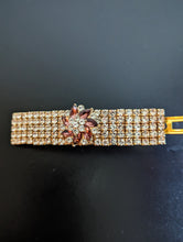 Load image into Gallery viewer, Elegant Maroon Rhinestone Barrette, Burgundy &amp; Clear Rhinestone Hair Clip
