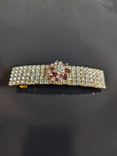 Load image into Gallery viewer, Elegant Maroon Rhinestone Barrette, Burgundy &amp; Clear Rhinestone Hair Clip
