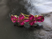 Load image into Gallery viewer, Beautiful Hot Pink Rhinestone Hair Barrette for Any Occasion, fuchsia &amp; Gold Hair Clips for Women
