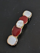 Load image into Gallery viewer, Pearl and Brown Hair Barrette for Women, Brown &amp; white Hair Clips, Hair Jewelry for Mature Ladies
