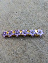 Load image into Gallery viewer, Purple and Gold Flower Barrettes for Her, Summer flower Hair Clips,
