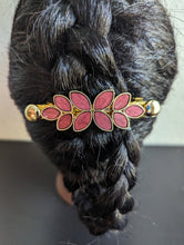 Load image into Gallery viewer, Burgundy / Brown Wooden Leaf Hair Barrettes, Wooden Hair Clips for Women
