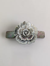 Load image into Gallery viewer, Gray Abalone Flower Barrette for Her, Gray Floral Hair Accessories, Shell Barrette,
