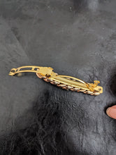 Load image into Gallery viewer, Gold Tone Clear Rhinestone Link Hair Barrette for Her, Clear Gemstone Hair Accessories , Wedding Hair Clip
