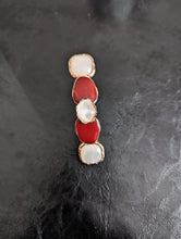 Load image into Gallery viewer, Pearl and Brown Hair Barrette for Women, Brown &amp; white Hair Clips, Hair Jewelry for Mature Ladies
