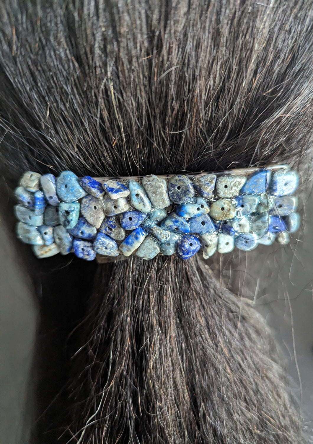Rectangular Blue Jasper Hair Clip, Aqua Essence Hair Accessories