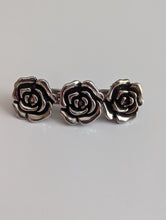 Load image into Gallery viewer, Silver Rose Barrette, Large Rose Hair Clip for women,
