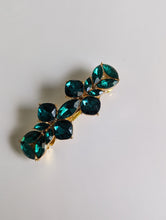 Load image into Gallery viewer, Lovely Emerald Green  Rhinestone Hair Barrette for Any Occasion, Green &amp; Gold Hair Clips for Women, Hair Accessories Gift for Her,

