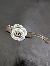 Load image into Gallery viewer, Gray Abalone Flower Barrette for Her, Gray Floral Hair Accessories, Shell Barrette,
