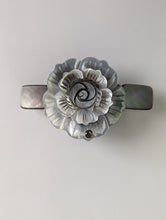 Load image into Gallery viewer, Gray Abalone Flower Barrette for Her, Gray Floral Hair Accessories, Shell Barrette,
