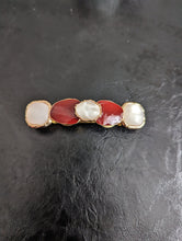 Load image into Gallery viewer, Pearl and Brown Hair Barrette for Women, Brown &amp; white Hair Clips, Hair Jewelry for Mature Ladies

