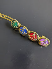 Load image into Gallery viewer, Multicolor Beaded Barrette, Antique Brass Barrettes, Colored Gemstone Hair Accessories for Women
