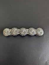 Load image into Gallery viewer, Silver Concho Hair Barrette for Southwestern Girl, Boho Hair Barrettes for Cowgirls, Silver Flower Hair Clips,
